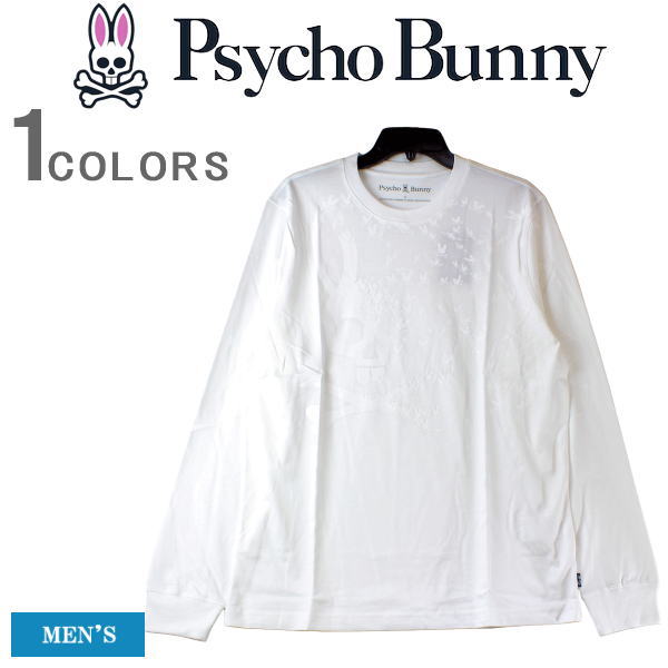 楽天YSK-Styleサイコバニー ロンT Psycho Bunny サイコバニー メンズ 長袖Tシャツ 長袖 バニー グラフィック ロゴプリント 高級ピマコットン ロゴ刺繍 Tシャツ L/S TEE ゴルフ スポーツ カッコイイ オシャレ 大きいサイズ B6T650X1PC-100 【あす楽対応】