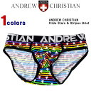 (SALE) アンドリュー パンツ ANDREW CHRISTIAN (アンドリュー クリスチャン) メンズ ブリーフ ビキニ ブリーフ パンツ 下着 ネームロゴ Pride Stars Stripes Brief カッコイイ オシャレ 91856 【返品・交換不可】【あす楽対応】