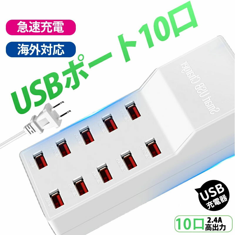 【あす楽配達 年中無休 送料無料】10ポート USBコンセン