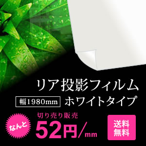 リア投影フィルムホワイトタイプ　オーダーカット(切売) 幅1980mm/背面投影スクリーン リアスクリーン リアプロジェクション 【全国送料無料】 シアターハウス