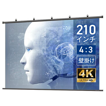 シアターハウス 4K対応 プロジェクタースクリーン 210インチ (4:3) 吊り下げ式 タペストリー(掛け軸)タイプ マスクフリー 日本製 BTP4268NEH
