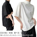 tシャツ 半袖 五分袖 秋 冬 春 オールシーズン tシャツ メンズ ビッグシルエット Tシャツ 長袖 ドロップショルダー タートルネック tシャツ 夏 白 ハイネック ゆったり モックネック トップス オーバーサイズ tシャツ カットソー tシャツ カジュアル 無地 シンプル