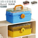 薬箱 薬ケース おしゃれ 収納 くすり整理箱 3段収納 可愛い シンプル 北欧風 【2個セット】救急箱 お薬ボックス 薬 くすり箱 メディスンボックス 持ち手付き 仕切り板 薬入れ 家庭用 日用品 収納 救急BOX 便利グッズ クリア 防災グッズ シンプル