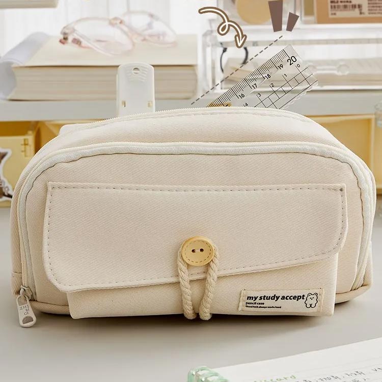 中学生 文房具 ペンケース ふでばこ 仕切り かわいい ポーチ 多機能 帆布 筆入れ 小物収納 韓国 ペン袋 大容量 小学 ツールペンケース 男の子 手帳 かわいい おしゃれ シンプル 高校生 筆箱 大学生 ペン入れ 入学準備 かわいい 女の子 子供 ふでばこ yskmarket-10003218 YSKマーケット サンプル画像3