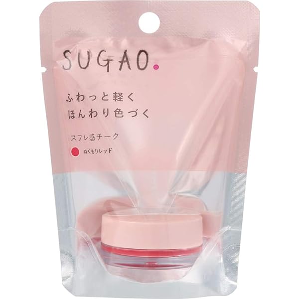 スガオ(SUGAO) スフレ感チーク ぬくもりレッド 光を味方にするトーンチェンジパウダー配合 4.8g