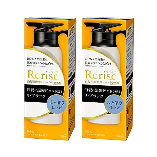 《セット販売》 花王 リライズ 白髪用髪色サーバー リ・ブラック まとまり仕上げ 本体 (155g)×2個 カラートリートメント 染毛料 無香性