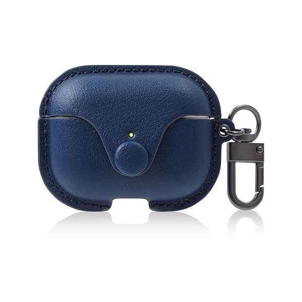 【JAC】Airpods pro ケース 第1世代/ 第2世代 PUレザー エアーポッズプロ ケース 前面LEDが見える 全面保護 耐衝撃 ワイヤレス充電対応（ネイビー）