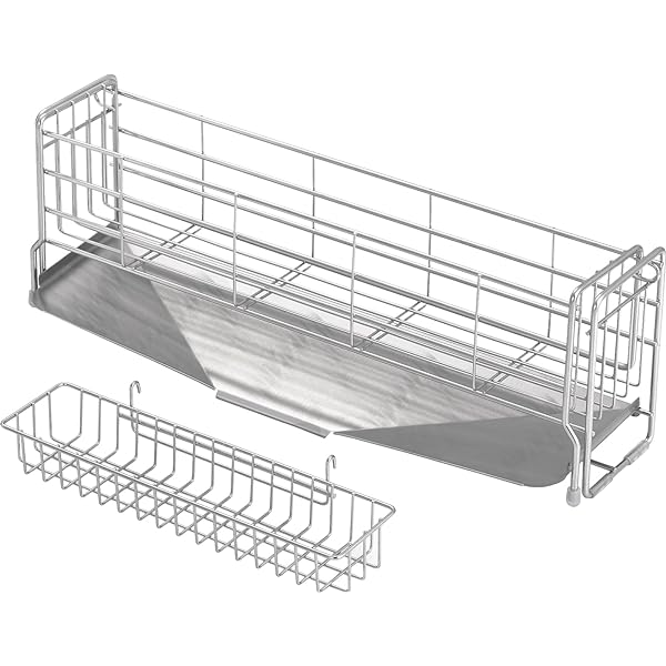 ヨシカワ 水切りラック 水切りかご スリム 幅10×奥行47cm 2~3人用 日本製 食器 シンクサイド 幅の広がる水切り 1306197