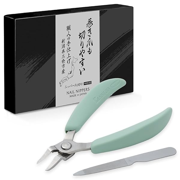 アイメディア ニッパー式 爪切り ソフトグリップ 日本製 ニッパータイプ ステンレス 爪きり 巻き爪 硬い爪 足の爪 ネイルケア 巻き爪も切りやすいニッパー爪切り ヤスリ付