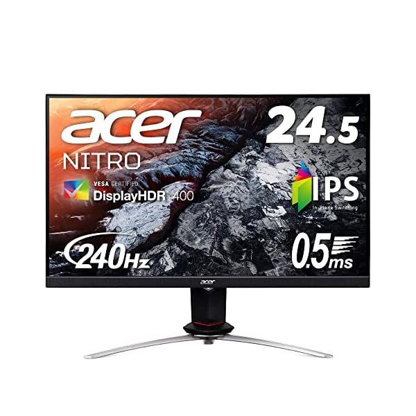 日本エイサー Acer ゲーミングモニター Nitro XV253QXbmiiprzx 24.5インチ IPS 非光沢 フルHD 0.5ms(GTG, Min.)240Hz HDMI USB3.0 G-SYNC Compatible VESA Dis