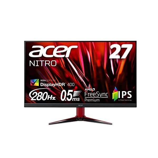 Acer Nitro ゲーミングモニター 27インチ IPS 非光沢 フルHD 0.5ms 240Hz HDMI (280Hz DisplayPort/オーバークロック) AMD FreeSync Premium VESA DisplayHDR 40