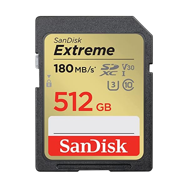 SanDisk (サンディスク) 512GB Extreme (エクストリーム) SDXC UHS-I メモリーカード - C10/U3/V30/4K/UHD SDカード - SDSDXVV-512G-GN..