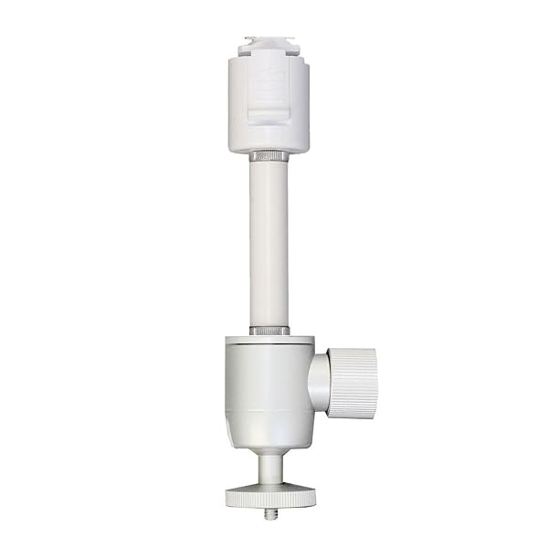 ダクトレール ライティングレール用プロジェクター天吊金具 シングルロック ホワイト 耐荷重3Kg 1/4インチネジ用 自宅/オフィス/店舗 角度調節360° ホワイト 耐荷重3Kg