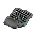 【海外発送】人間工学ゲーミングキーボード片手 USB 有線 35 キー片手 RGB バックライトミニキーボードゲーマーのラップトップデスクトップ PC