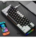 【海外発送】K620 ミニゲーミングメカニカルキーボード 61 キー RGB ホットスワップ Type-C 有線ゲーミングキーボード PBT キーキャップ 60...