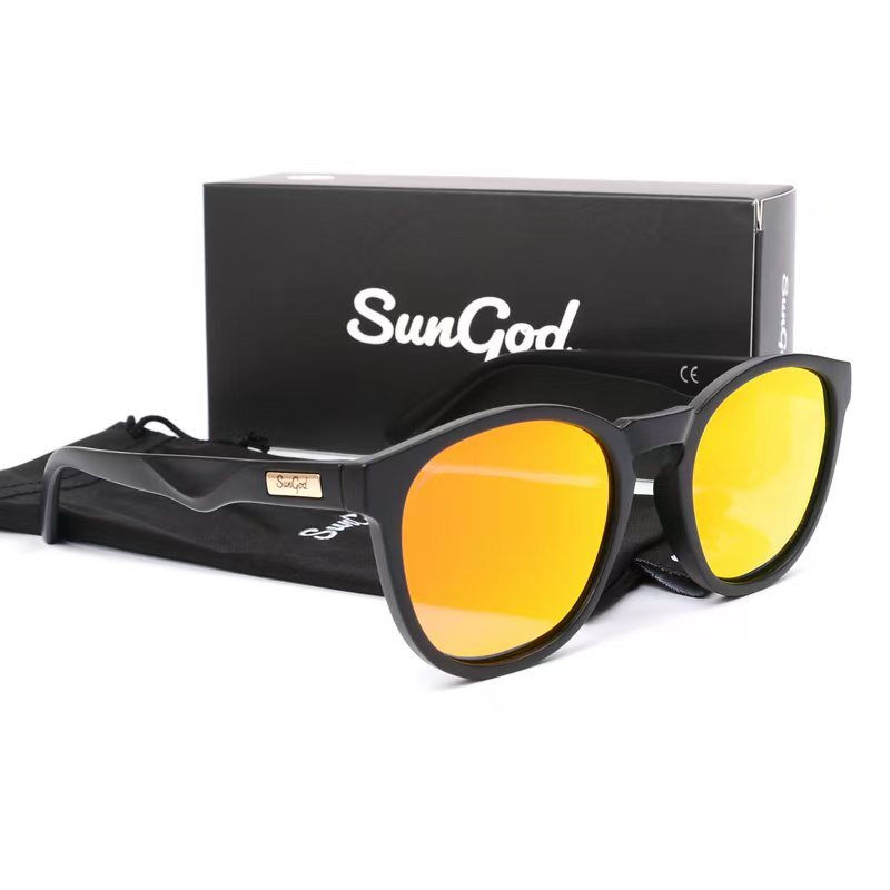 SUNGOD MIRAS ブルーミラーサングラス メンズ 偏光レンズ メガネ レトロ ファッシ...