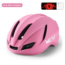 West Biking-一体成形されたリアLEDライト付きユニセックスロードバイクヘルメット,スポーツ安全,女性用エアロサイクリングヘルメット,kc認定