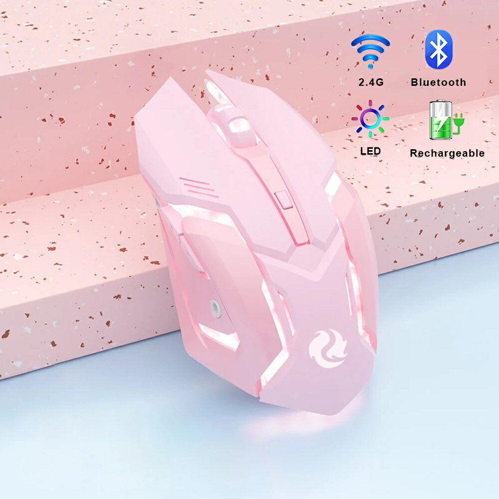 【海外発送】ゲーミングマウス,充電式,ワイヤレス,Bluetooth,人間工学に基づいた,PC,ラップトップ,LEDバックライト付き,iOS,Android,2.4,サイレント