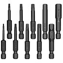 EUSTACE 10本入り 六角ビット ドライバービットセット 6.35mmシャンク 1.5mm~8mm 六角レンチビットセット S2鋼 電動ドライバービット ...