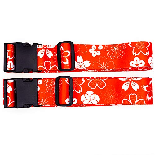 Teeoff Luggage Straps Suitcase Belts 荷物ストラップスーツケースベルトトラベルバッグアクセサリー調節可能な220CM (Sakura Orange - 2 Pack) Teeoff Luggage Straps Suitcase Belts 荷物ストラップスーツケースベルトトラベルバッグアクセサリー調節可能な220CM (Sakura Orange - 2 Pack)