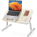 SAIJI ベッド デスク 折りたたみテーブル ベッドテーブル PCパソコンテーブル ローテーブル オフィスデスク ラップデスク 腕保護 高さ 角度調節可能 軽量 勉強 食事 一人暮らし40kg荷重 (チーク, Large)