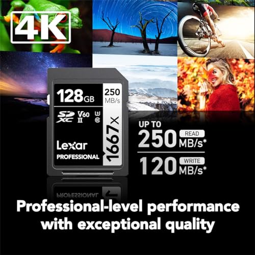 Lexar レキサープロフェッショナル1667×128GB SDXC UHS-II / U3カード（LSD128CBNA1667）
