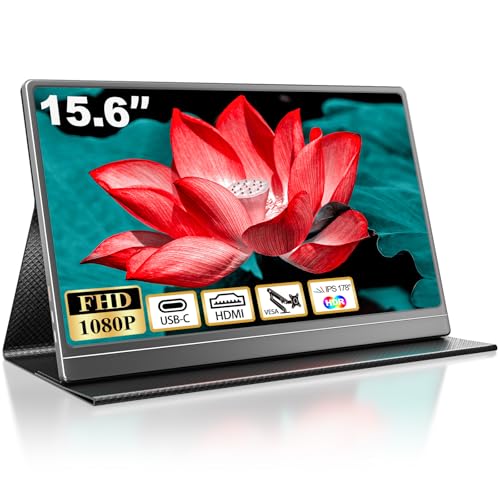 モバイルモニター 15.6インチ モバイルディスプレイ ポータブルモニター 1920x1080FHD ゲーミングモニター 高輝度400nits 非光沢IPSパネル VESA対応 60Hz 軽量 Tpye-C/mini HDMI/スピーカー内蔵 PS4/PS5/XBOX/Switch/PC/Macなど対応