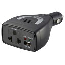 オーム電機 車載用ACインバーター60W OSE-DA060U05-K - クロ 12.5cm(2)