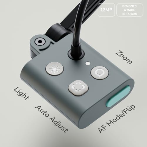OKIOLABS OKIOCAM S2 Pro USB 書画カメラ/WEBカメラ/実物投影機 4K 1300万画素10cm近接撮影 PC Mac iPad対応 LEDライト/マイク内蔵 オンライン授業 Zoom テレビ会議最適 ポータブルポーチ付き