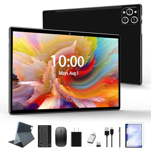 【新登場】2in1タブレット 8コアCPU 16GB（8GB+8GB）RAM 128 ROM+1TB拡張可能 大容量タブレットキーボード付き 10.1インチ大画面 Androidタブレット 7000mAhバッテリー、8MP/13MP カメラ、2.4G/5G WiFi