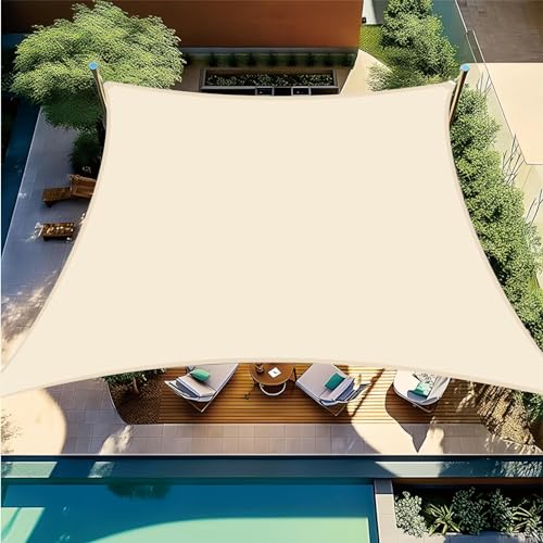 BIGLOONG 日除けシェード 日よけ サンシェード 雨よけシェード 250*300cm 紫外線UVカット遮熱 断熱 屋外 省エネ 廊下・庭下・プール ・ パーゴラ・ カーポート・ 窓・ 玄関 (ミルク, 2.5*3M)