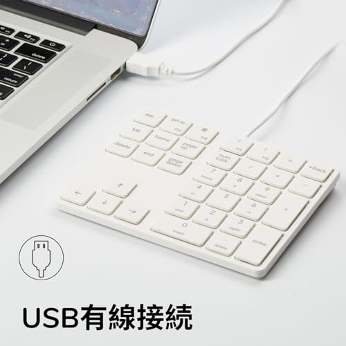 Magicforce テンキー 有線 薄型 34キー テンキーボード Tabキー付き テンキー usb ミニキーボード 外部 PC/Laptopなどに対応 多機能ナンバーパッド （ホワイト）