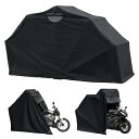 Alebert バイクガレージ 自転車テント サイクルハウス サイクルガレージ サイクルポート 屋外 バイク収納 ガレージテント バイクシェルター 屋根 高耐久鋼フレーム UV加工シート・遮熱・撥水加工 雨よけ 家庭・アウトドア・戸外用 ブラック