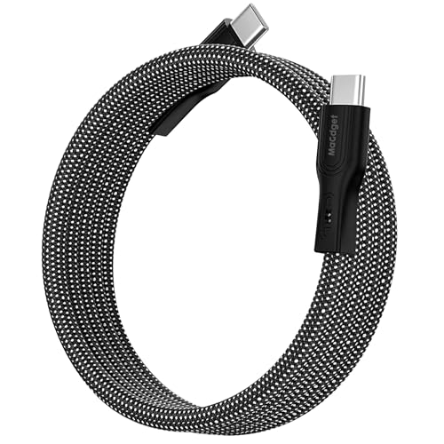 MaGdget Cable/マジェット ケーブル USB Type-C & Type-C マグネット内蔵ケーブル 1.5m PD対応 60W 急速充電 QC対応 断線防止 (Type-C & Type-C, Black, 1.5m)