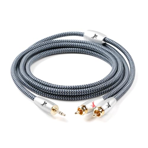 Impeto RCA 3.5mm 変換ケーブル RCAオーディオケーブル 3.5mm to 2RCA ケーブル AUXからRCAヘ Yコード (3.5mmオス—2RCAオス) 1M
