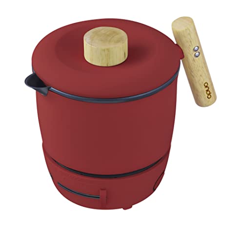 丸隆 ondo マルチ調理ポット クッキングケトル 1.2L (炒める/茹でる/煮る) 温度調節機能 卓上鍋 一人暮らし 空焚き防止機能 鍋丸洗い可能 レッド ON-09-RD
