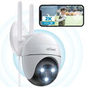 【24時間常時録画・PTZ360全方位監視・自動追尾】ieGeek 防犯カメラ 屋外 ワイヤレス 2.4G&5GWiFi 300万画素 監視カメラ 屋外 黒白/...