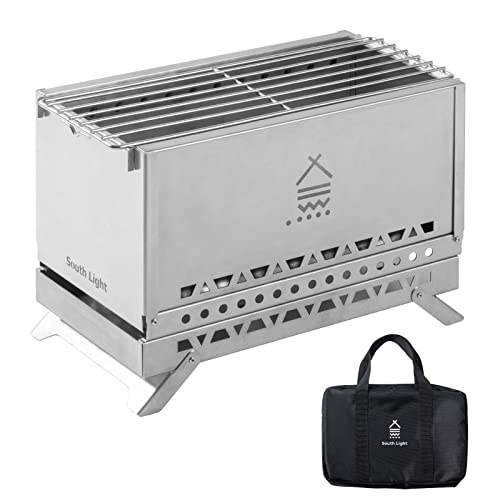 【サインキングダム】焚き火台 日本製 焚火台 二次燃焼 バーベキューコンロ ステンレス製 料理 BBQ 薪 1-4人用 簡単組立 収納袋付属 アウトドア用品 sl-fhtp