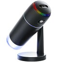 加湿器 卓上 小型 【2024冬新モデル&UV除菌&マイナスイオン】 500mL 大容量 卓上加湿器 LCDディスプレイ表示 ダブルノズル 上下180°角度調節 コードレス USB充電式 超音波式加湿器5200mAh大容量バッテリー 長時間連続加湿 アロマ 加湿器 空気清浄機