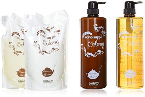 4点set ウーロン シャンプー1000+800＆コンデ1000+800詰め替え サニープレイス ヘアオペ ナノサプリ セット