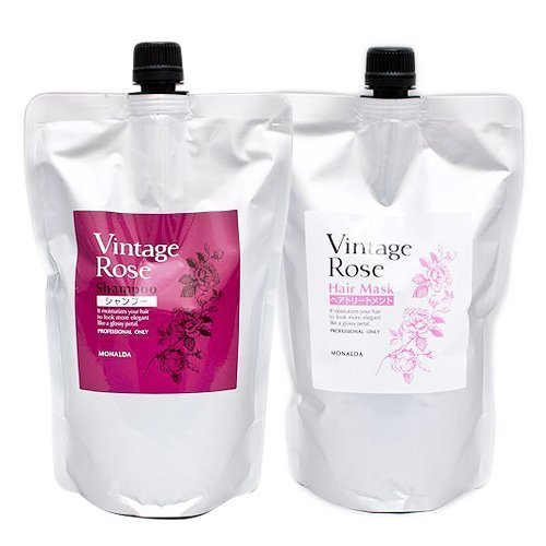 モナルダ ヴィンテージローズシャンプー600ml・ヘアパック600g 詰替えセット