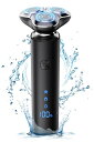 【2024新登場】シェーバー メンズ 髭剃り 電動 360°回転式 LEDディスプレイ IPX7防水 お風呂 乾湿両用 長持ちバッテリー 軽量・低騒音 残量表示...