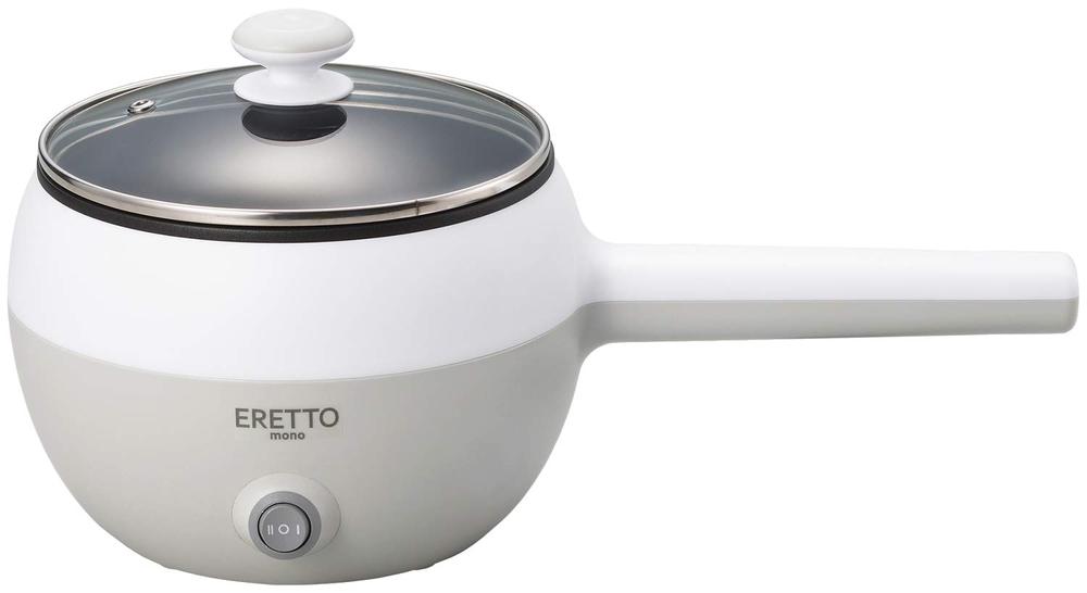 タマハシ(Tamahashi) 電気 片手鍋 16cm 保温機能付き 炒め料理可能 ゆで卵 袋麺 ラーメン 鍋 防災 ERETTO mono ET-102