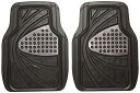ボンフォーム(BONFORM) カーマット デザインラバーマット 前席2枚セット 防水 48x65cm シルバー 6449-80SI