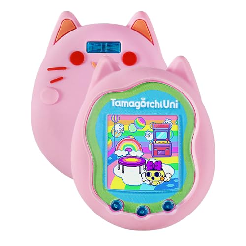 For Tamagotchi Uni ケース 【LAZIRO】たまごっちユニ用シリコンケース かわいい 柔らかい シリコン製 子供向き 衝撃吸収 紛失防止 防水 防塵 軽量 落下防止 装着充電可能 完全な保護 カバー（ピンク）