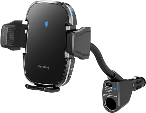 ペルシード(Pellucid) 車内用品 車載スマホホルダー 高速ワイヤレス充電 Qi正規認証品 自動開閉 キャパシタ内蔵 ドリンクイン ドリンクホルダー取付 PPH2307