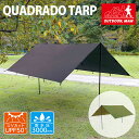 【OUTDOOR MAN QUADRADO TARP ブラック】送料無料 4mx4m タープ 耐水圧3000mm UPS50 ブラック アレンジ 紫外線カット 日焼け防止