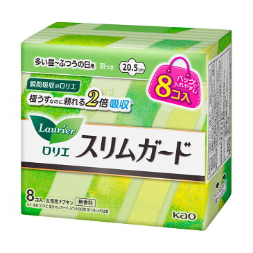 花王 ロリエ スリムガード 多い昼〜ふつうの日用 羽つき 8コ入