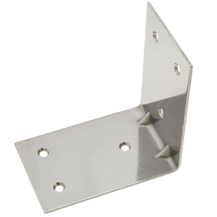 ステンレス 幅広金折リブ付き 1.8×60×90 ［5個］#補強金物 ステンレス SUS 隅金 幅広 取付 接合 金具 L型金具 DIY 八幡ねじ