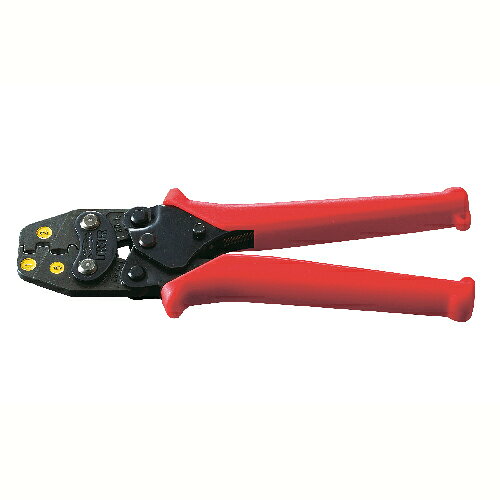 LB エビアッチャクコウグ　AK25MA●軽量＆コンパクト設計で手にソフトにフィットするポケットサイズ　●小柄なボディでパワフル圧着。　●持ち運び便利で小回り作業に最適。　●よく使われる接続端子サイズを最適に配列。　●えりもとスッキリ。本体に内蔵された成型確認機構。●絶縁被覆付閉端接続子用●使用範囲:CE1、2、5　●全長（mm）:194　●閉時柄幅（mm）:63　●重量（g）:285　●グリップカラー橙色（ロブテックス・ LOBSTER）JANコード：4963202078191